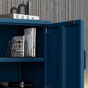 Szafka nocna metalowa granatowa Modern MIA, 424 x 595 x 400 mm