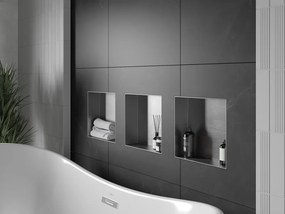 Mexen X-Wall-NR półka wnękowa bez kołnierza 30 x 30 cm, inox - 1911303010
