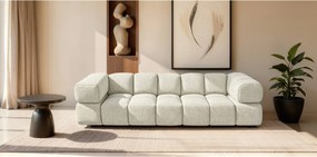 ALVERO 4S Lux Sofa 4-osobowa z tkaniny 280cm Kremowa Biel - Design w Bąbelki, Premium Tkanina Strukturalna