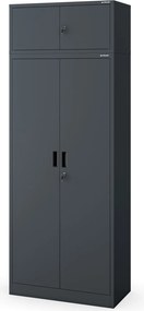 Szafa biurowa na dokumenty Jan Compact 80x40x175 cm, kolor antracytowy