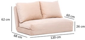 Kremowa rozkładana sofa 120 cm Taida – Balcab Home