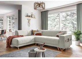 Beżowy rozkładany/ze schowkiem narożnik (lewostronny/w kształcie litery L) Classy Sophie – Miuform