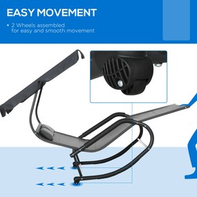 Outsunny Podwójna Leżanka dla 2 Osób z Baldachimem i Poduszkami, 200 cm x 139 cm x 140 cm, Ciemnoszary