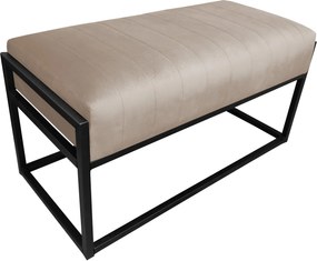 Ławka KAYA tkanina Welur loft ławka metal : Kolor Stelaża - Czarny , Kolor tkaniny - VELVET - MG09, Typ tkaniny - Velvet