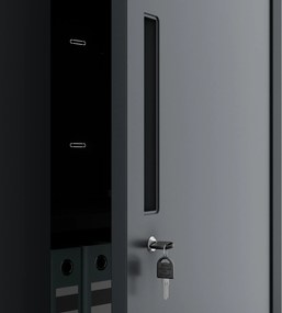 Szafa modułowa metalowa wielofunkcyjna na cokole antracytowa MEGAN 1600 x 900 x 400 mm