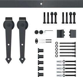 HOMCOM Kompletny zestaw okuć do drzwi przesuwnych, metal, 200 cm, max. 100 kg, Brązowy