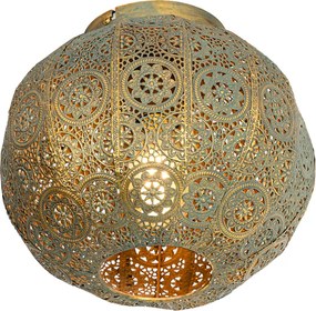 Inteligentna lampa sufitowa złota z zielonym 28,5 cm z WiFi A60 - Baloo