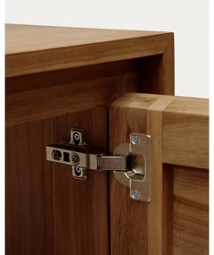 Ciemnobrązowa wisząca szafka pod umywalkę z litego drewna tekowego 60x40 cm Kenta – Kave Home