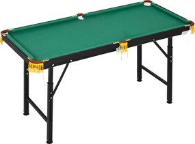 SPORTNOW Stół bilardowy 2w1, stół do tenisa stołowego, z akcesoriami, 140x63x80cm, Niebieski/Zielony