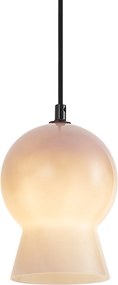 Lampa wisząca retro czarna z beżowym szkłem do systemu szynowego 1-fazowego - Iconic Bell