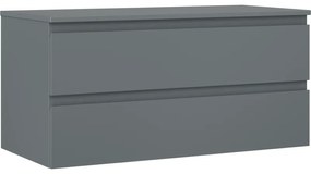 Mexen Orio szafka łazienkowa podumywalkowa 100 cm z blatem, 2 szuflady, grafit mat - 91A10-10047-2-BFFC66