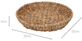 Kosz okrągły pleciony z hiacyntu wodnego BRAID, Ø 35 cm