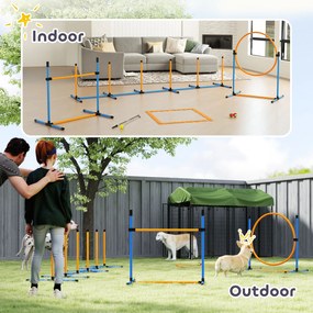 PawHut Zestaw Agility dla Psów 7-częściowy do Treningu i Zabawy z Przeszkodami