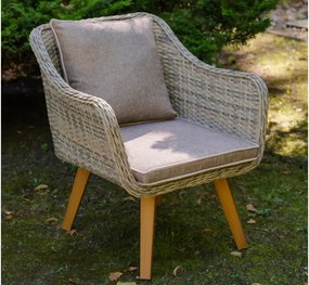 Stylowy fotel tarasowy Riviera technorattan szary premium