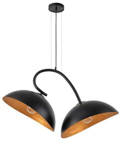 Lampa wisząca SPACE 2xE27/60W/230V czarno-miedziana
