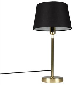 Lampa stołowa złota/mosiężna z czarnym kloszem 25 cm regulowana - Parte Nowoczesny Oswietlenie wewnetrzne