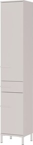 Kremowa wysoka/wąska szafka łazienkowa z matowym wykończeniem 34x190 cm Laurino – Germania