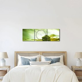 Obraz - Drzewo życia (z zegarem) (90x30 cm)