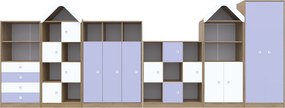 Komplet mebli przedszkolnych Blox Colours 2, fronty pastelowe fioletowe