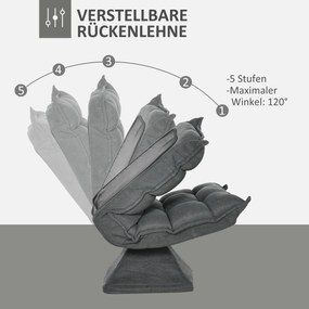 HOMCOM Fotel podłogowy z regulowanym oparciem do salonu, biura