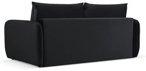 Czarna aksamitna rozkładana sofa 214 cm Vienna – Cosmopolitan Design