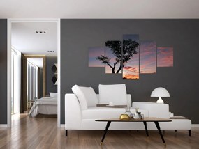 Obraz - Drzewo i czerwonawe odcienie (125x70 cm)