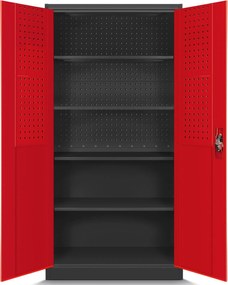 Metalowa szafa warsztatowa Bruno 92x50x185 cm antracyt/czerwony