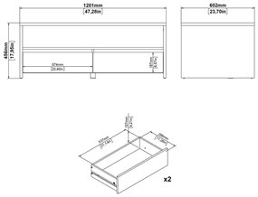 Biało-naturalny stolik 60x120 cm Next – Tvilum
