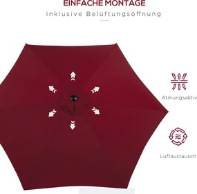 Outsunny Parasol Przegubowy Ogrodowy z Korbką Ręczną Czarny Ø2,7x2,35m | Aosom PL