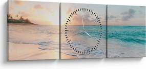 Obraz - Wymarzona plaża (z zegarem) (90x30 cm)