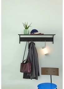 Czarny metalowy wieszak ścienny z półką Fusion – Hübsch