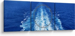 Obraz - Morze (z zegarem) (90x30 cm)