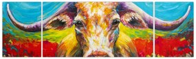 Obraz - Malowana krowa (170x50 cm)