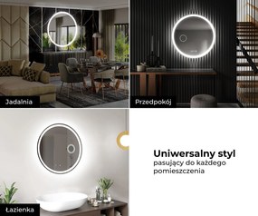 Okrągłe Lustro LED do Jadalni Ścienne Podświetlane L76