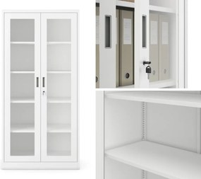 Przeszklona szafa medyczna Amelia 90x40x185 cm biała