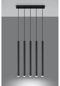 Czarna lampa wisząca Sollux Fideus, dł. 45 cm