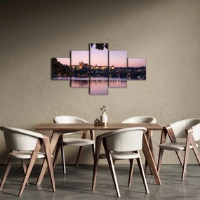 Obraz Zamku Praskiego i Wełtawy (125x70 cm)