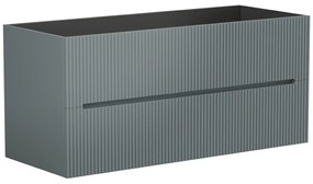 Szafka pod umywalkę wisząca ryflowana szara – 120 cm – PAVANI