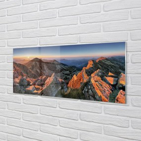 Szklany Panel Góry zachód słońca