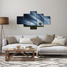 Obraz zorzy polarnej nad wrzosowiskami (125x70 cm)