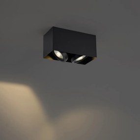 Nowoczesny reflektor natynkowy czarny z możliwością ściemniania LED 2-źródła światła - Dionysos