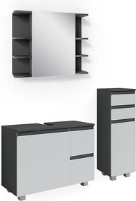 Zestaw mebli łazienkowych antracyt 80x33x60 j-shape