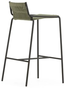 Zielony metalowy hoker (wysokość siedziska 65 cm) Emily – Marckeric