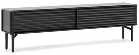 Czarna szafka pod TV w dekorze dębu 200x57x35 cm Lenon – Kave Home