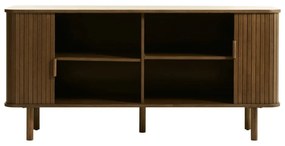 Brązowa niska komoda w dekorze dębu z drzwiami przesuwnymi 76x160 cm Cavo – Unique Furniture