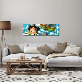 Obraz - Skarb piratów (z zegarem) (90x30 cm)