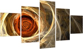 Obraz - Abstrakcyjne róże w ognistych kolorach (125x70 cm)