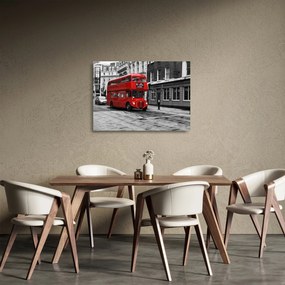 Obraz na szkle - Londyn z autobusem (70x50 cm)