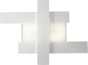 Kinkiet LED 30W w kolorze białym, nowoczesny design - geometryczna konstrukcja stalowa, ciepłe światło 3000K, 2620lm, szerokość 65,5 cm, IP20