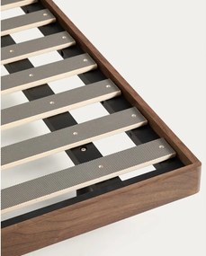 Brązowe łóżko dwuosobowe z litego drewna brzozowego ze stelażem 160x200 cm Norlen – Kave Home